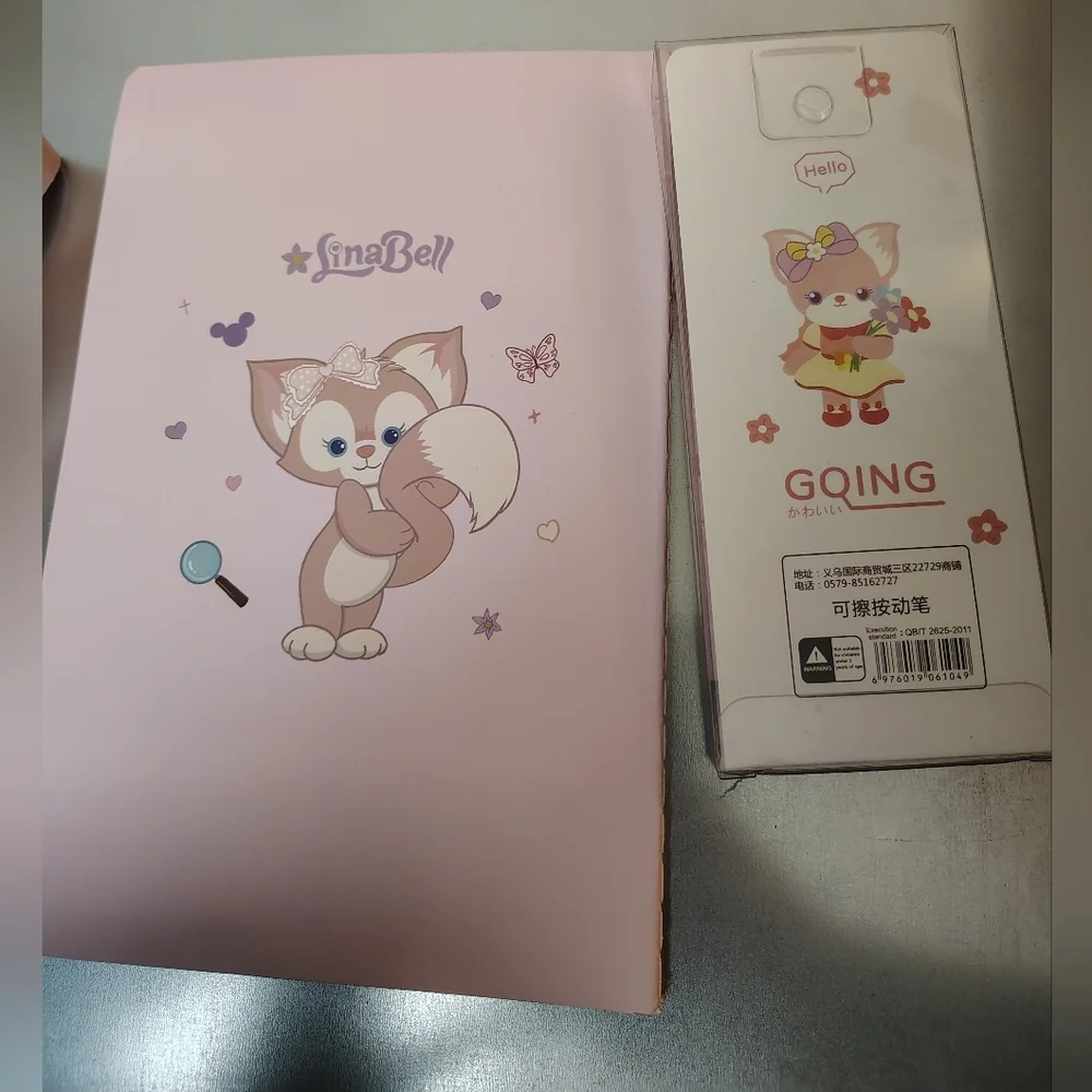 Lina Bell Kawaii Pink Bundle Hat Notebook Pen Set OS NWOT Cute Anime Coquette